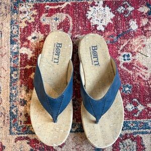 Born Blue Cork Sandals